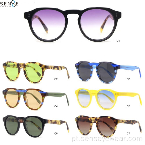 Óculos de sol polarizados de acetato de moda de alta qualidade de alta qualidade